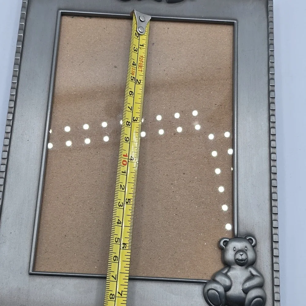 Teddy Bear on Rocking Horse Baby Picture Photo Frame‎ for 2x3 Photo Vtg Petwer